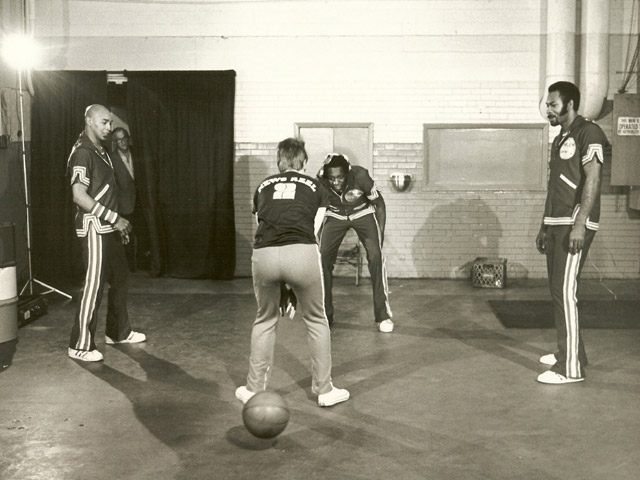 Jim with the Globetrotters
