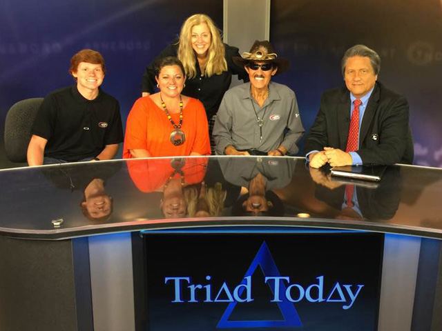 Richard Petty on the set of Triad Today at 80 years old