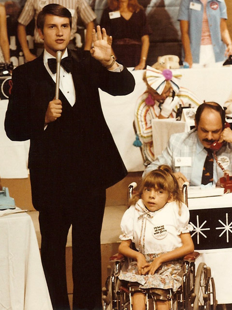 Jim hosting the MDA Telethon, Richmond 1978